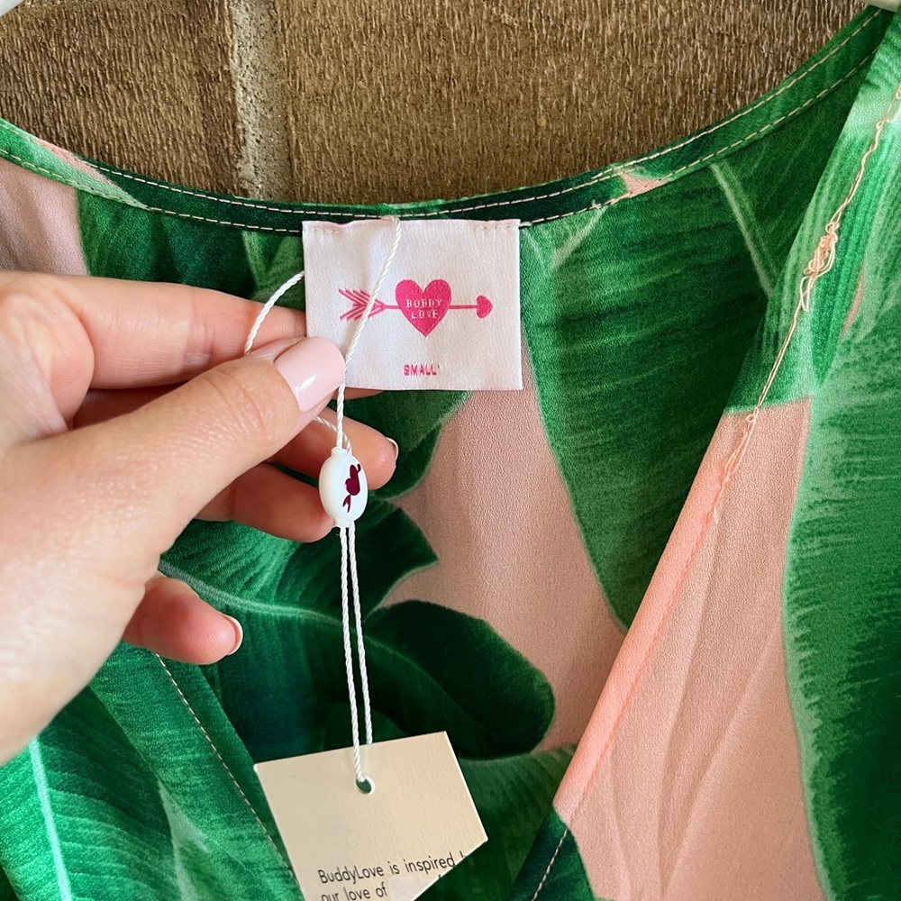 Buddy Love Tropical Green Leaf Dress - Picture 4 of 5
